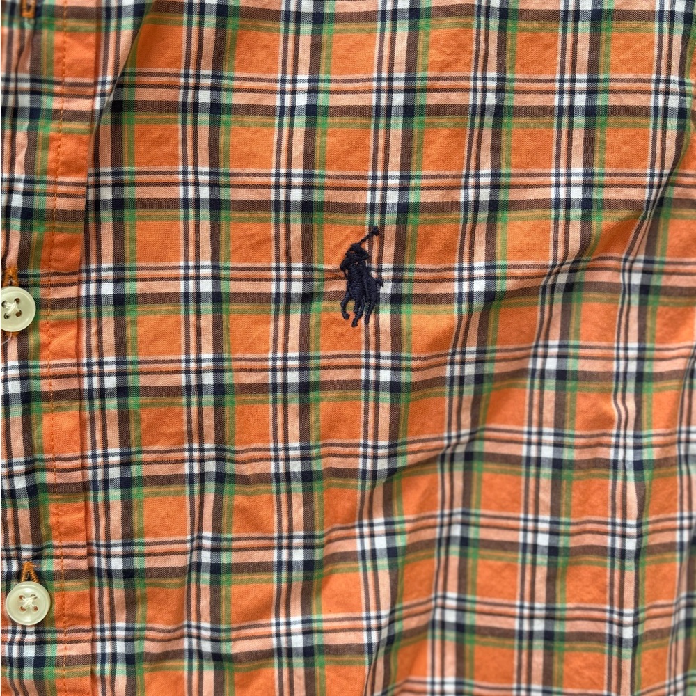 Polo by Ralph Lauren Men's Orange Plaid Shirt